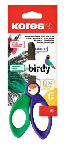 Šķēres KORES Birdy 12,5cm kartona blisterī