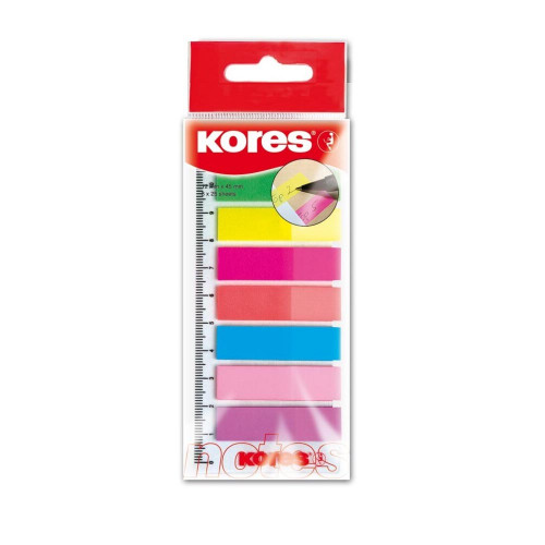 Indeksi KORES 12mm*45mm*15lp 8 neona krāsās