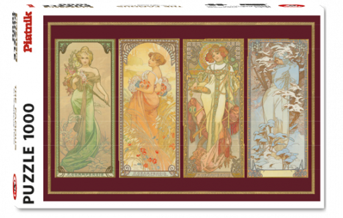 Puzzle PIATNIK 1000 daļas "Mucha - The 4 seasons" ar foliju