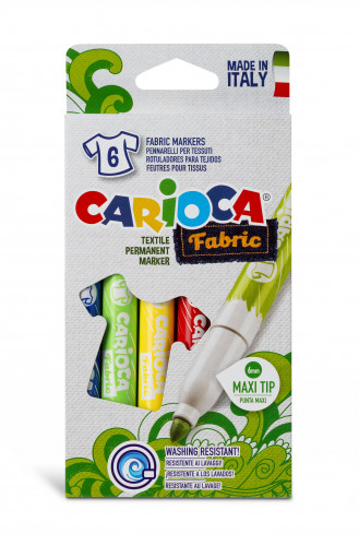 Flomāsteri CARIOCA FabricArt  tekstīlam 6 krāsas