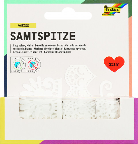 Samta papīra mežģīņu lentu komplekts FOLIA 3gab.*1m, Spitze