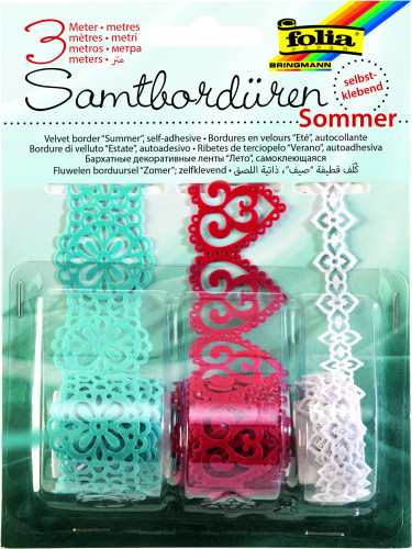 Samta papīra mežģīņu lentu komplekts FOLIA 3gab.*1m, Sommer