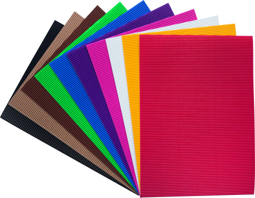 Kartons gofrēts FOLIA 25*35cm 10 krāsas