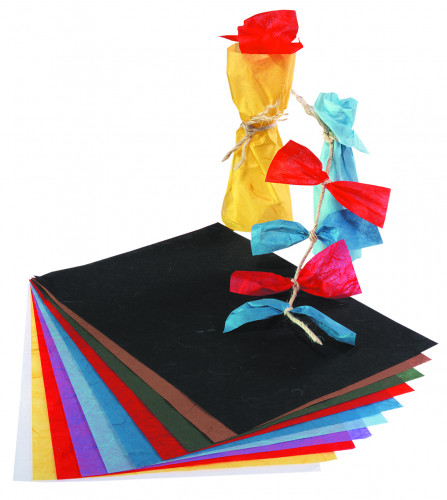 Zīdpapīrs ar šķiedru struktūru FOLIA 23*32cm 25g/m2 10 krāsas
