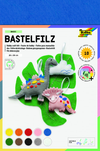 Filcs FOLIA 20*30cm 150g/m2 10lp. asorti krāsas
