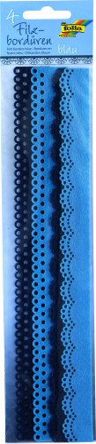 Filca mežģīņu lentes FOLIA 4gab. 30cm, zilas