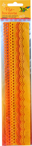 Filca mežģīņu lentes FOLIA 4gab. 30cm, dzeltenas