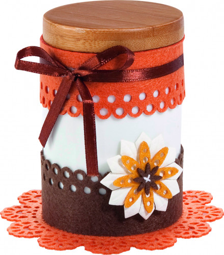 Filca mežģīņu apļi FOLIA 6gab. 7-10cm, brūnie