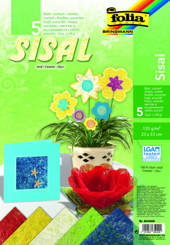 Sizāla loksnes FOLIA 5 pamatkrāsas 23*33cm