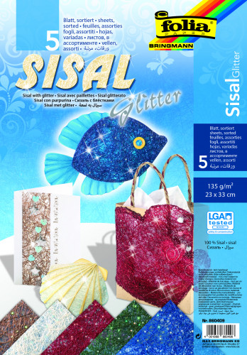 Sizāla loksnes FOLIA 5 asorti krāsas 23*33cm ar spīdumiem