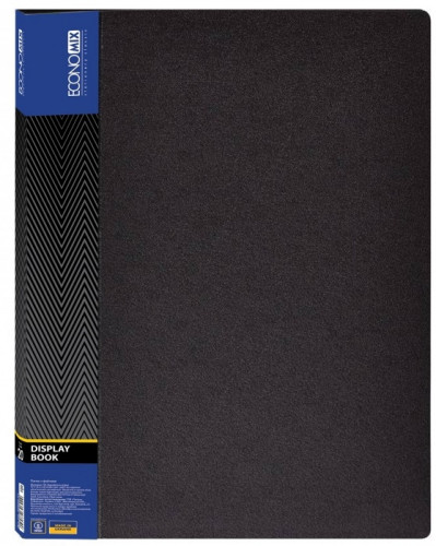 Katalogu mape Economix PP A4 20 kabatas, melna 30602-01