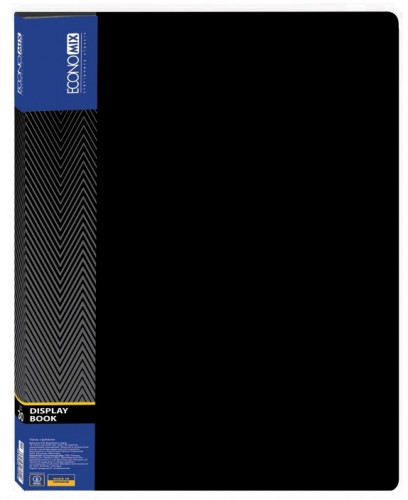 Katalogu mape Economix PP A4 30 kabatas, melna 30603-01