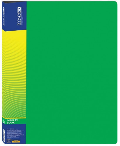 Katalogu mape Economix PP A4 30 kabatas, zaļa 30603-04