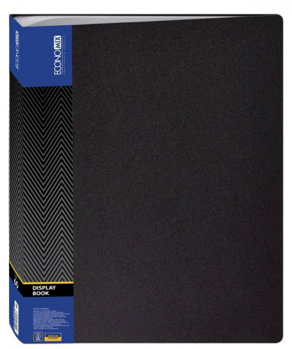 Katalogu mape Economix PP A4 60 kabatas, melna 30606-01