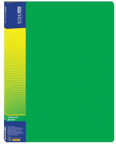 Katalogu mape Economix PP A4 10 kabatas, zaļa 30601-04