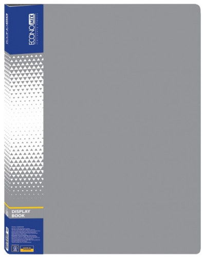 Katalogu mape Economix PP A4 10 kabatas, pelēka 30601-10
