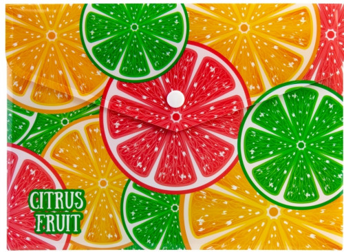 Mape-aploksne ar spiedpogu A5 PP 180µm "Citrus" 32013-03