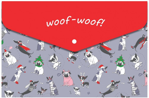 Mape-aploksne ar spiedpogu A4 PP 180µm "Woof" 35236