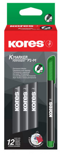 Permanenta marķieris KORES K-Marker P1-M 1-2mm zaļš