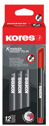 Permanenta marķieris KORES K-Marker P1-M 1-2mm sarkans