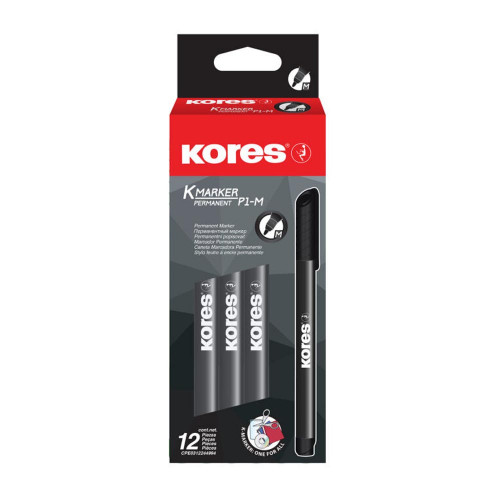 Permanenta marķieris KORES K-Marker P1-M 1-2mm melns