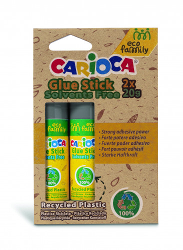 Līmes zīmulis CARIOCA EcoFamily 2gab.* 20g. kartona blīsterī