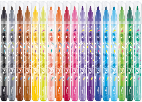 Flomāsteri MAPED Mini Cute 2.8mm 18 krāsas, kartona blisterī  A