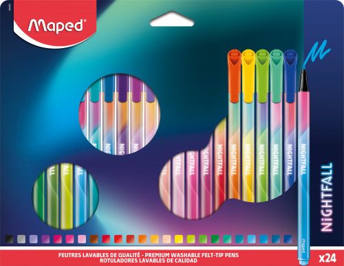Flomāsteri MAPED "Nightfall" 0.8mm 24 krāsas A