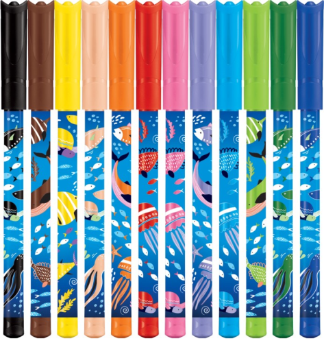 Flomāsteri MAPED Ocean Life 2.0mm  12 krāsas, PP iepakojums