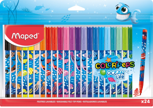 Flomāsteri MAPED Ocean Life 2.0mm  24 krāsas, PP iepakojums