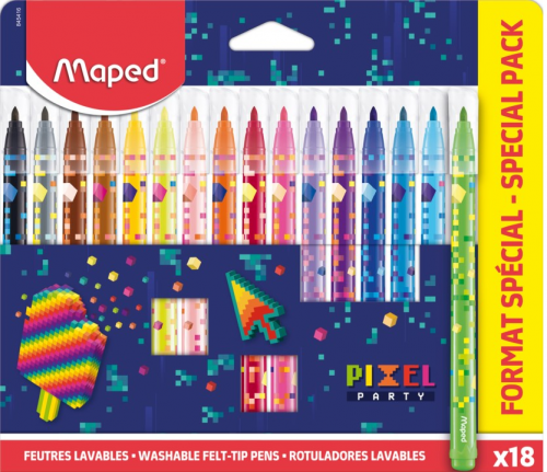 Flomāsteri MAPED "Pixel Party" 2.8mm 18 krāsas
