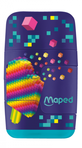 Zīmuļu asināmais 2d + dzēšgumija MAPED "Pixel Party"