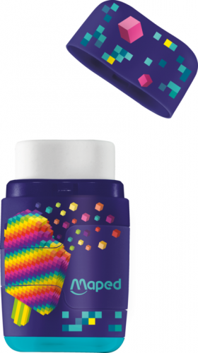 Zīmuļu asināmais 2d + dzēšgumija MAPED "Pixel Party"