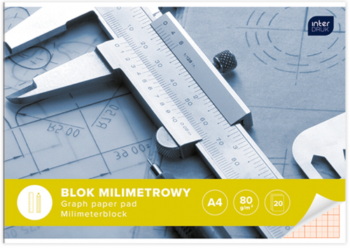 Milimetru papīru bloks INTERDRUK A4 20lp