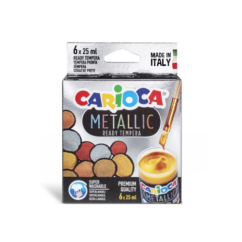 Tempera CARIOCA Metallic 6 krāsas*25ml