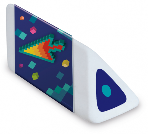 Dzēšgumijas MAPED Pyramid "Pixel Party" displejā