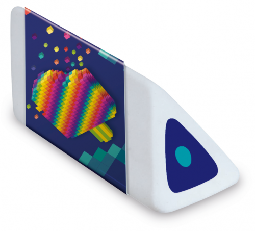 Dzēšgumijas MAPED Pyramid "Pixel Party" displejā