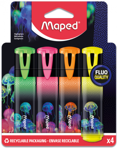 Teksta marķieri MAPED "Deepsea Paradise" 4 krāsas