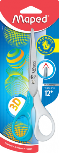 Šķēres MAPED Shape 16cm kreiļu, blisterī  A