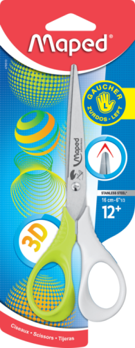 Šķēres MAPED Shape 16cm kreiļu, blisterī  A