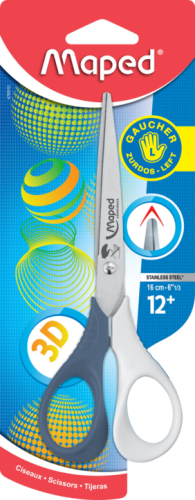 Šķēres MAPED Shape 16cm kreiļu, blisterī  A
