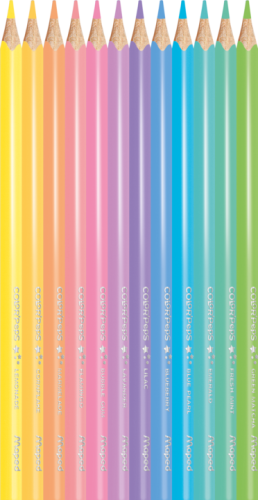 Zīmuļkrāsas MAPED "Color`Peps" Pastel 12 krāsas FSC