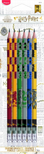 Zīmulis ar dzēšgumiju MAPED Harry Potter 6 gab. HB