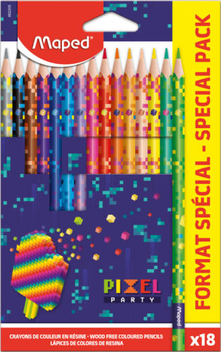 Zīmuļkrāsas MAPED "Pixel Party" 18 krāsas
