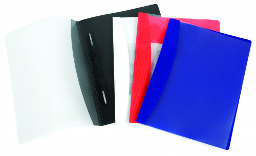 Mape HFP 228 ar plastikāta ātršuvēju, caurspīdīga augšlapa A4 PP 400µm sarkana !