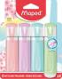 Teksta marķieri MAPED Pastel 4 krāsas blisterī