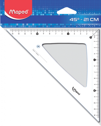 Trīsstūris MAPED Classic 45/210mm PP maisiņā