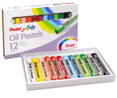 Eļļas pastelis PENTEL 12 krāsas