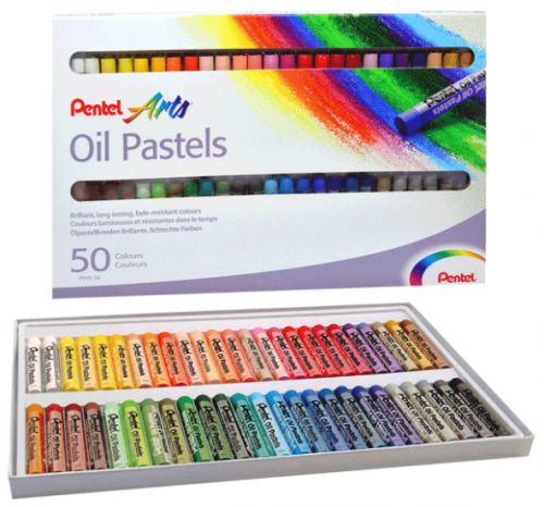 Eļļas pastelis PENTEL 50 krāsas