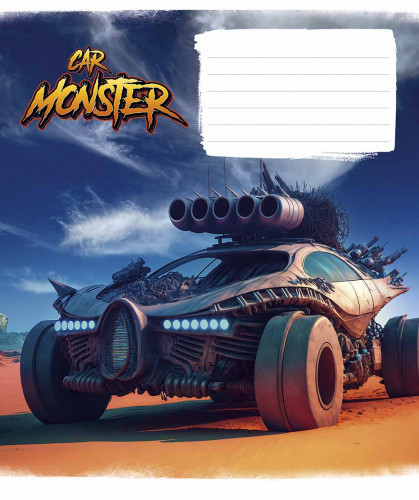 Burtnīca 12lp 170*203mm 60g/m2 = ''Car monster'' 3243